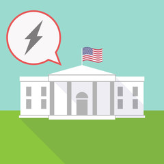 Sticker - the White House with a balloon and a lightning