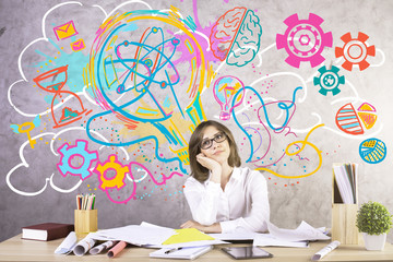 Poster - Woman generating creative ideas