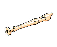 Recorder Flute Isolated.