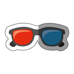 Sticker - silhouette sticker of 3d cinema glasses vector illustration