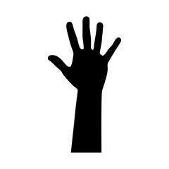 Poster - black silhouette of arm and hand vector illustration