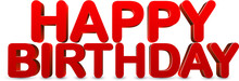 Red Happy Birthday 3d Banner.