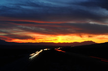 10 Freeway Westbound Toward Indio, CA At Sunset