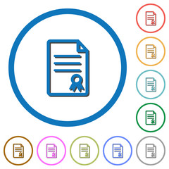 Sticker - Certificate document icons with shadows and outlines