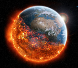 Wall Mural - the end of planet earth 3d rendering elements of this image furnished by nasa