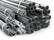 Different Metal Products. Stainless Steel Profiles And Tubes.