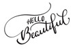 hello beautiful vector text on white background. Calligraphy lettering illustration EPS10