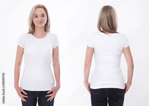 Download Shirt design and people concept - close up of young woman ...