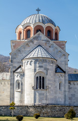 12th-century Serbian Orthodox monastery Studenica (serbian: Manastir Studenica ) in spring, Serbia, Unesco world heritage site.