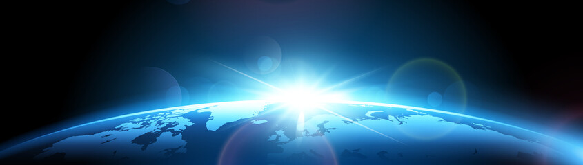 Wall Mural - planet earth with sun