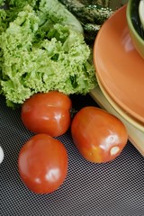 Canvas Print - Variety of fresh vegetables is a food that provides high vitamins.