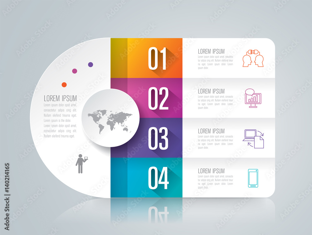 Infographics design vector and business icons with 4 options. Stock ...