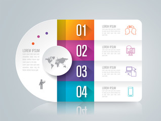 Aufkleber - Infographics design vector and business icons with 4 options.