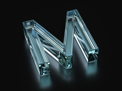 Glass letter M