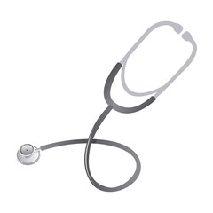 Wall Mural - gray stethoscope treatment icon, vector illustraction design image