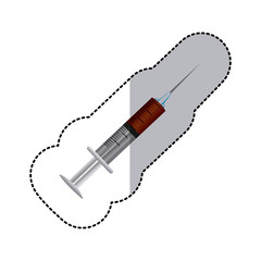 Wall Mural - color syringe with blood icon, vector illustraction design