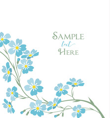 Sticker - Vector blue forget me not flowers