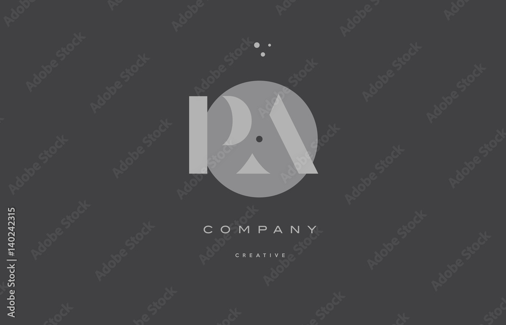 pa p a  grey modern alphabet company letter logo icon - obrazy, fototapety, plakaty 