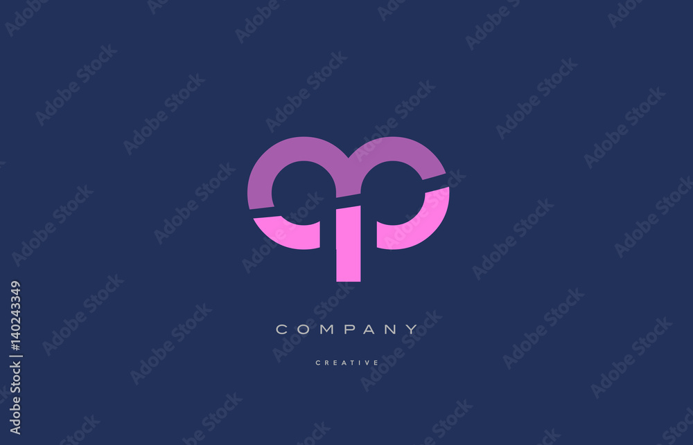 ap a p pink blue alphabet letter logo icon Stock Vector | Adobe Stock