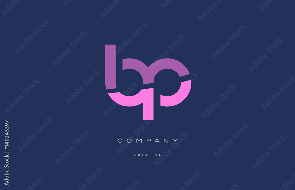 bp b p pink blue alphabet letter logo icon Stock Vector | Adobe Stock