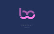 bo b o  pink blue alphabet letter logo icon