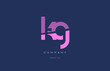 kg k g  pink blue alphabet letter logo icon