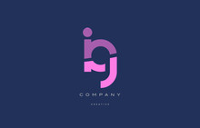 ig i q  pink blue alphabet letter logo icon