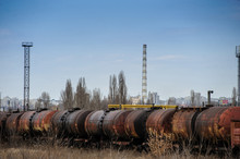 Abandoned Rusty Railway Containers For As And Oil Transportation