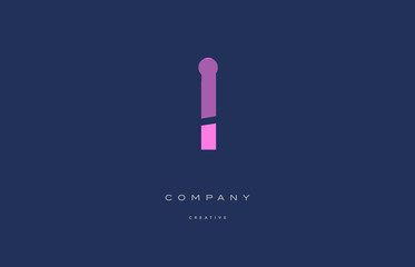 il i l  pink blue alphabet letter logo icon