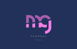 mg m g  pink blue alphabet letter logo icon
