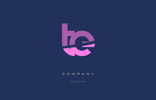 Te T E  Pink Blue Alphabet Letter Logo Icon