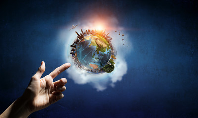 Wall Mural - idea of earth creation . mixed media