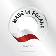 Canvas Print - Made in Poland transparent logo icon silver background