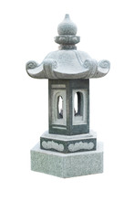 Stone Lantern Of Chinese Shrine Isolated On White Background