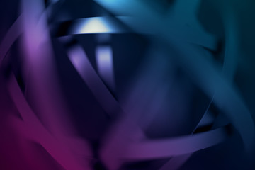 Poster - Abstract 3d rendering of futuristic background with bokeh, depth of field effect. Blurred intersecting lines. Contemporary design for poster, banner, placard, cover, print. Modern cgi illustration.