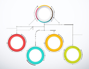 Wall Mural - Digital diagram style. Diagram and flow chart of technology concept, presentation. Vector illustration.