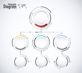 Leinwandbilder - Digital diagram style. Diagram and flow chart of technology concept, presentation. Vector illustration.