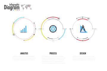 Leinwandbilder - Digital diagram style. Diagram and flow chart of technology concept, presentation. Vector illustration.