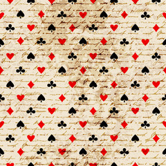 Aufkleber - Card suits seamless pattern.