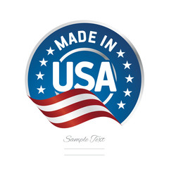 Wall Mural - Made in USA label logo stamp certified