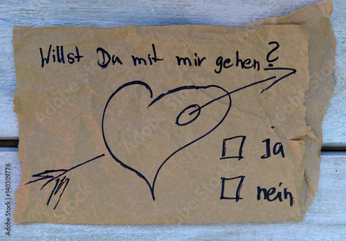Text Willst du mit mir gehen Stock-Foto | Adobe Stock