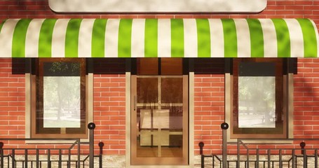 Wall Mural - 4k. classic shop boutique building store front with closed glass.
