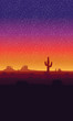 Background of landscape with desert and cactus. Flat style web banner.