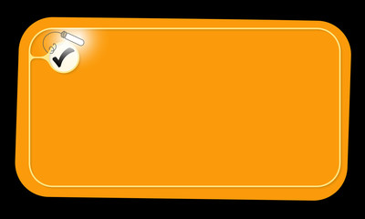 Poster - vector orange frame and check box with lighting
