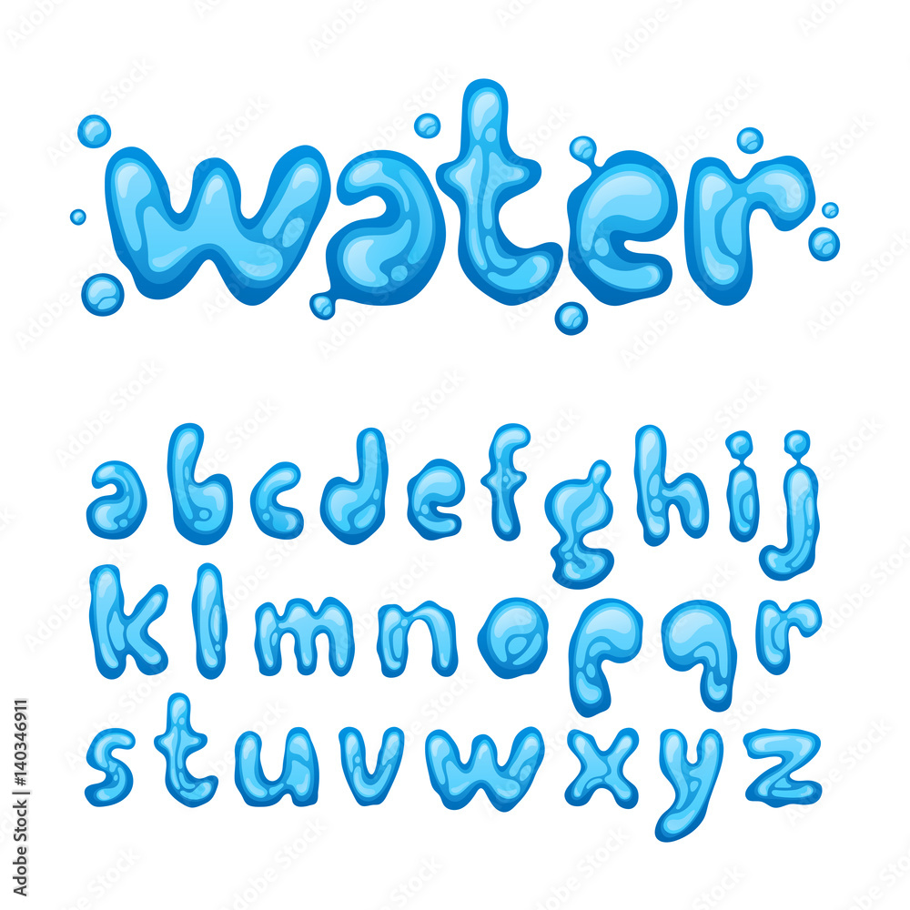 Abstract hand drawn liquid design lettering. Vector illustration. Stock ...