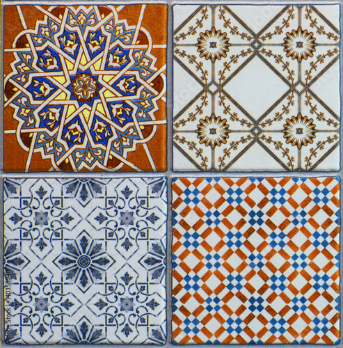 Naklejka - mata magnetyczna na lodówkę Tile, vintage weathered pattern