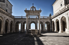 Montecassino Abbey, Religious And Historic Destination In Cassino. Italy
