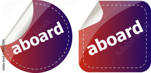 Fotografie, Obraz aboard word stickers set icon button isolated on white