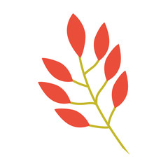 Sticker - orange leaves branch image vector illustration eps 10