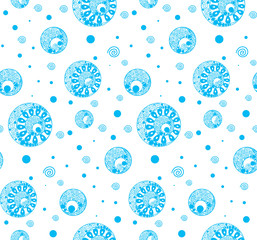 Poster - blue and white circle pattern seamless vector